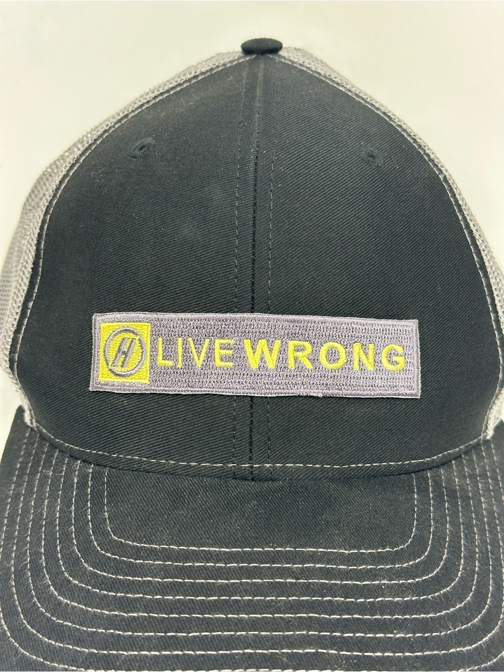 Live Wrong Black & Gray Mesh Trucker Cap - Picture 3 of 11